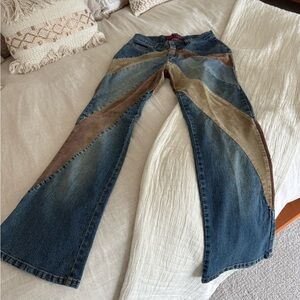 Vintage Patchwork Denim corduroy Jeans